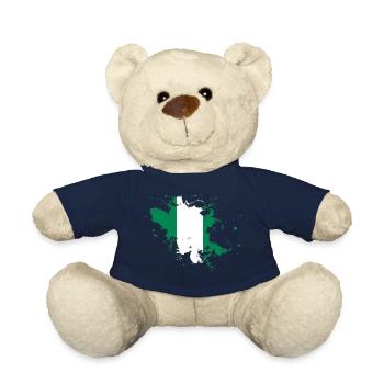 Drapeau du Nigeria comme une touche de couleur - Nounours - bleu marine - Devant