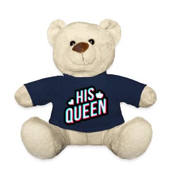 His Queen Schriftzug für Paare | Tik Tok Syle - Teddy - French Navy - Vorne