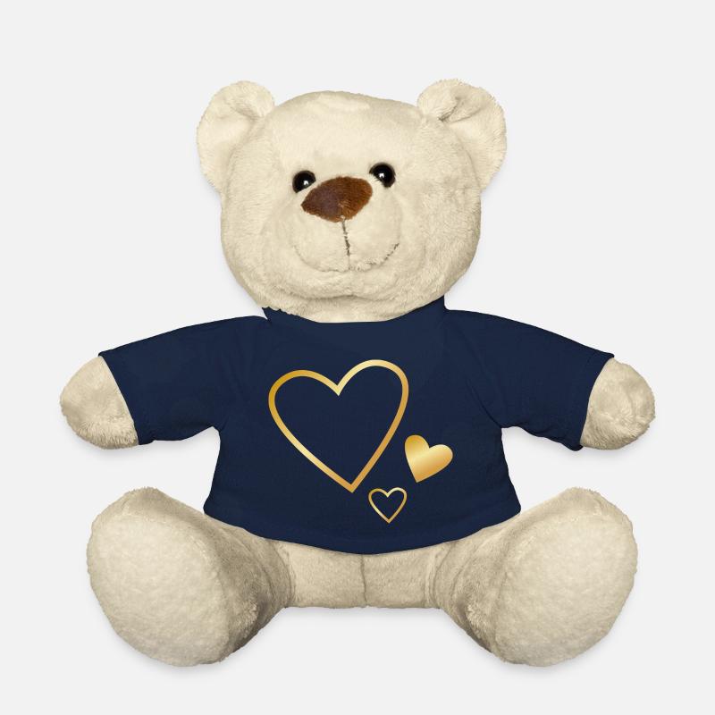 3 Gold Herzen - Teddy - French Navy