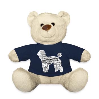 Poodle Silhouette Race Dog Word Cloud - Teddy Bear - french navy - Front
