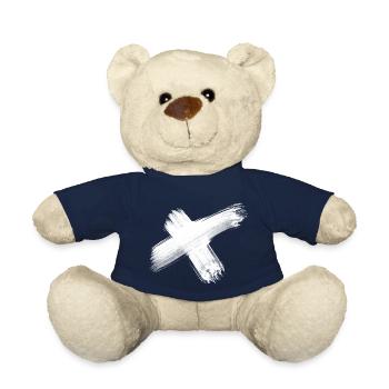 x white - Teddy Bear - french navy - Front