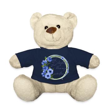 Kornblumen Abbildung im Pastel Kreis mit Inschrift - Teddy - French Navy - Vorne