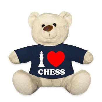 I love Chess Schach Schachspieler - Teddy - French Navy - Vorne