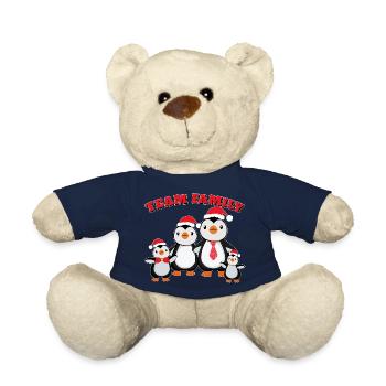 team family penguin family christmas conifer - Teddy Bear - french navy - Front