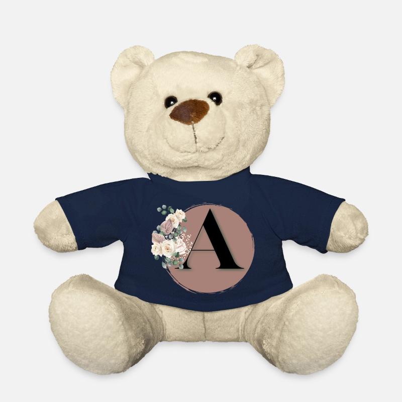 lettre A - Nounours - bleu marine