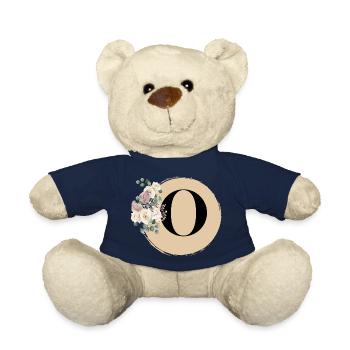 letter O - Teddy Bear - french navy - Front