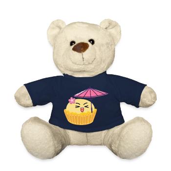 Süßer Kawaii Cupcake Japanische Süßigkeit Cartoon - Teddy - French Navy - Vorne