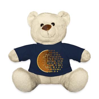 Bitcoin BTC Revolution - Crypto Gift Idea - Teddy Bear - french navy - Front