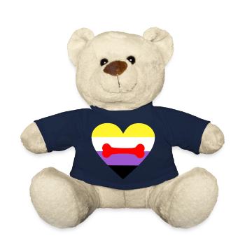 Nonbinary Puppy Play LGBTQ Pride - Teddy - French Navy - Vorne