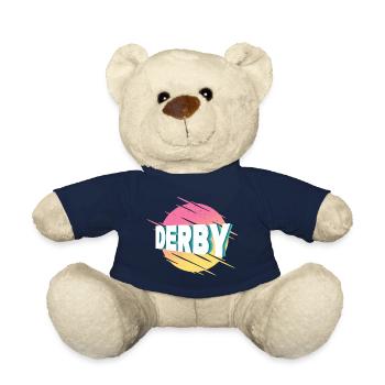 Derby England Great Britain UK City Font - Teddy Bear - french navy - Front