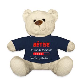 Bêtise en cours de préparation veuillez patienter - Nounours - bleu marine - Devant