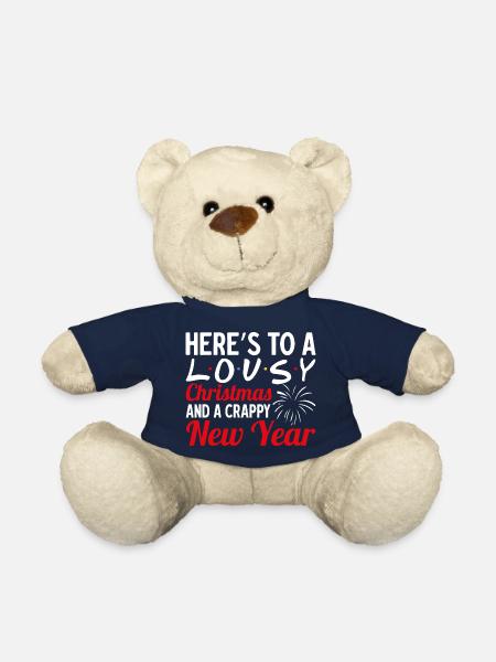 6 Heres to a lousy christmas and a crappy new year - Teddy Bear - french navy