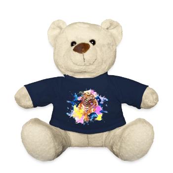 Tiger Splash Grunge Colorful Animal Predator Art - Nounours - bleu marine - Devant