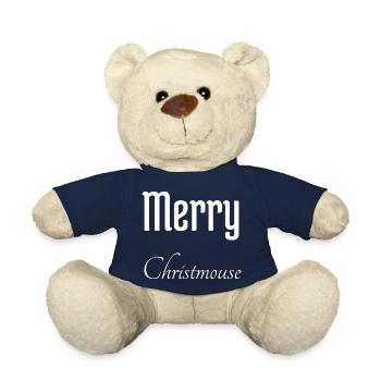 cat present clipart birthday birthday present - Teddy Bear - french navy - Front