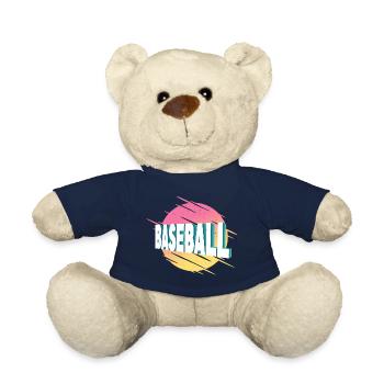 Baseball Sports Font Vintage Retro Home Run - Teddy Bear - french navy - Front