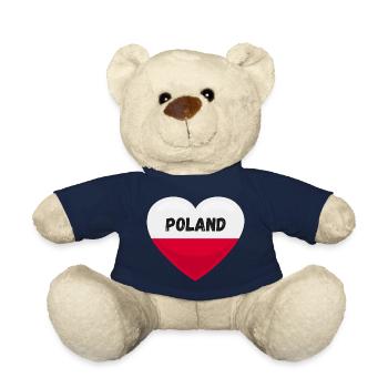 Poland Flag in heart shape - Teddy Bear - french navy - Front