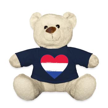 Holland Flag Heart utilisé - Nounours - bleu marine - Devant