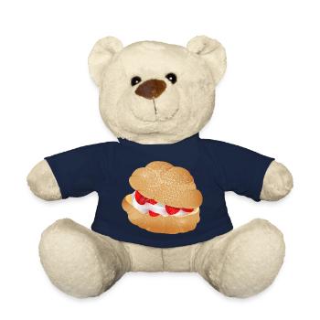 Cream puff stuffed with cream and strawberries - Teddy Bear - french navy - Front