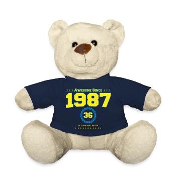 Awesome 1987 Shirt für Männer Frauen 36 Jahre alt 36. - Teddy - French Navy - Vorne