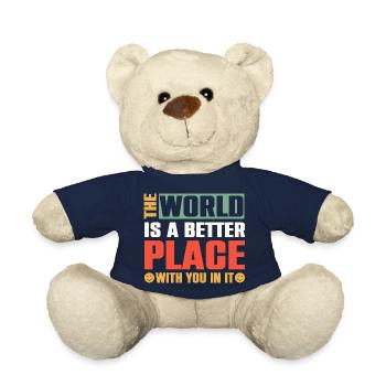 The World is a Better Place with You in it - Teddy Bear - french navy - Front