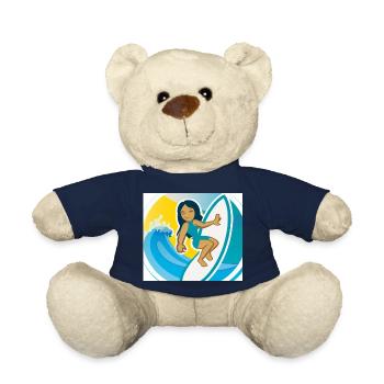 Fun surf sticker - Teddy Bear - french navy - Front