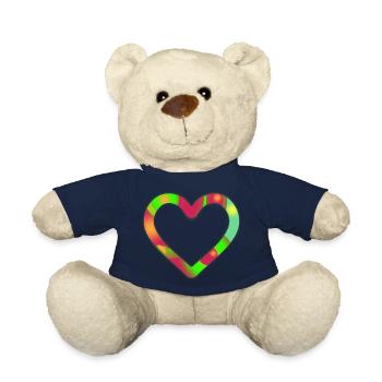 Herz neon - Teddy - French Navy - Vorne