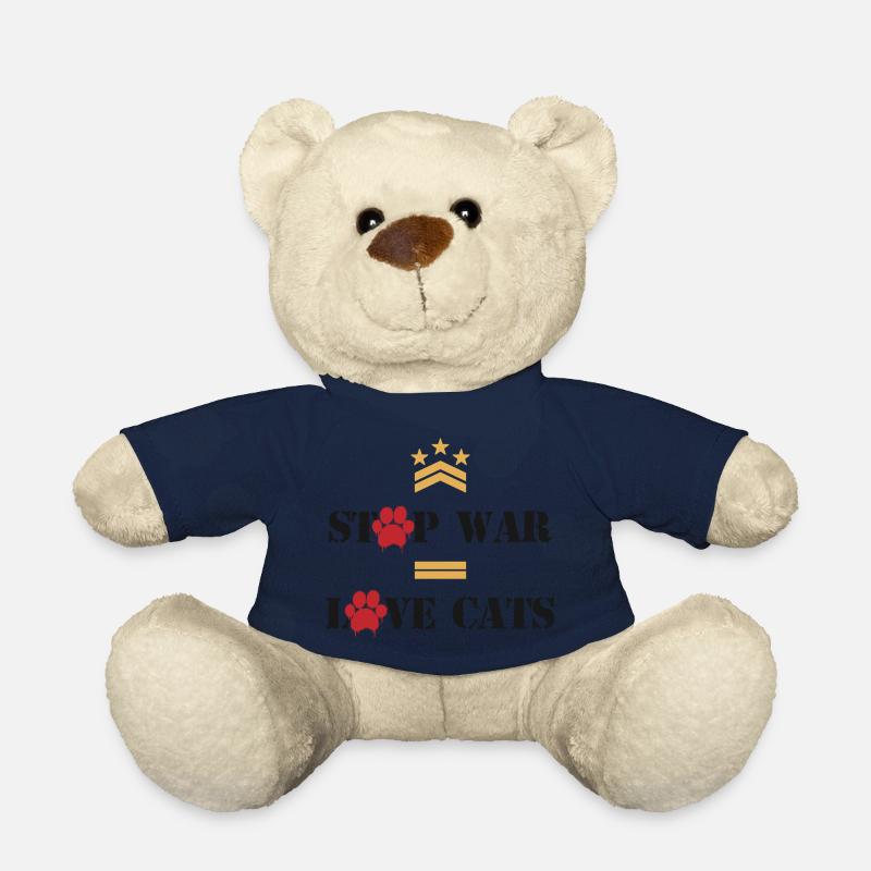 Stop War Love Cats - Teddy Bear - french navy