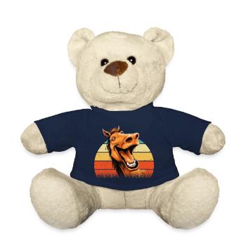 Lachendes Pferd Lustig Witzig Humor Verrückt Ugly - Teddy - French Navy - Vorne