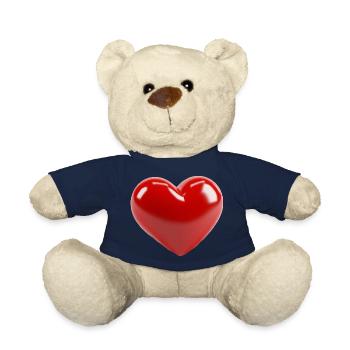 Ein 3D-Herz - Teddy - French Navy - Vorne