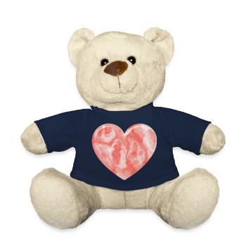 Pink Marble Heart - Teddy Bear - french navy - Front