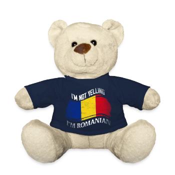 Je ne crie pas Je suis roumain Roumanie Fierté R - Nounours - bleu marine - Devant