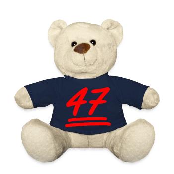 47 - Geburtstag - Nummer 47 in Rot - Teddy - French Navy - Vorne