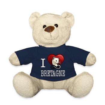 I Love Bretagne Hermine Charmante Light - Teddy Bear - french navy - Front
