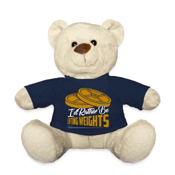 I'd Rather Be Weight Lifting Workout Training - Teddy Bear - french navy - Front