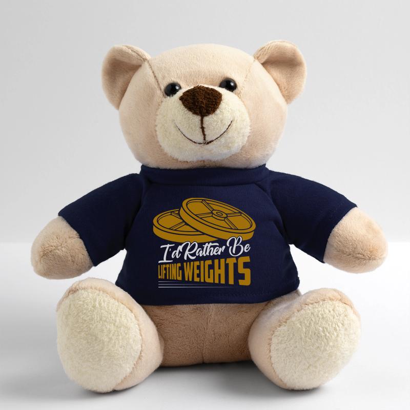 I'd Rather Be Weight Lifting Workout Training Teddy Bear