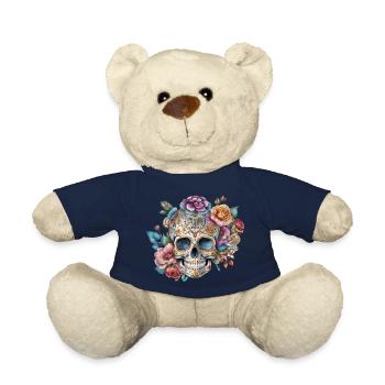 skull, romantisch, blume, vintage, rose, tatoo art - Teddy - French Navy - Vorne
