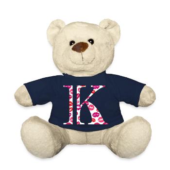 Lettre k bisous - Nounours - bleu marine - Devant