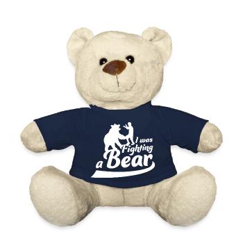 I Was Fighting A Bear Surgery Broken Arm Injury - Teddy Bear - french navy - Front