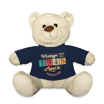 Original 1945 Vintage - 1945 Birthday Gift - Teddy Bear - french navy - Front
