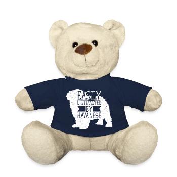 Facilement distrait par le bichon havanais Havaneser maman papa faire - Nounours - bleu marine - Devant