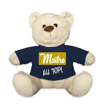 MASTER. MASTER. THANK YOU. THANK YOU MASTER - Teddy Bear - french navy - Front