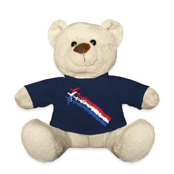 Drapeau français bleu blanc rouge avions armée - Nounours - bleu marine - Devant