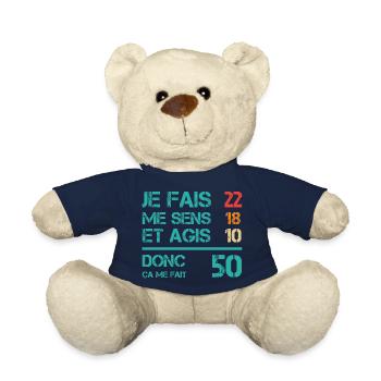50 ans anniversaire homme femme humour rigolo - Nounours - bleu marine - Devant
