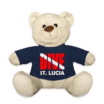 Dive St. Lucia - Diver Down Flag Scuba Diving - Teddy Bear - french navy - Front