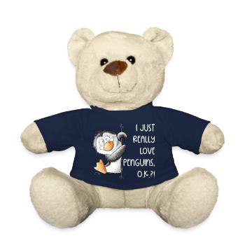 Pingouin Drolliger J’aime vraiment les pingouins - Nounours - bleu marine - Devant
