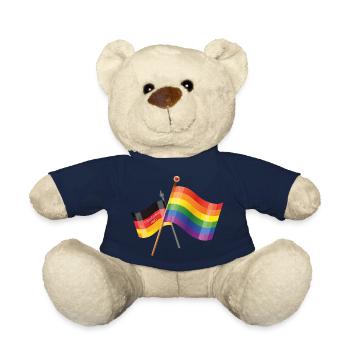 Regenbogen Deutschland Flagge - Teddy - French Navy - Vorne