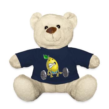 Lustiges Gym Shirt mit Fitness Zitrone - Teddy - French Navy - Vorne