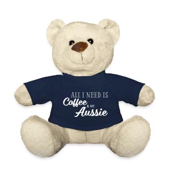 All I need is Coffee and my Aussie - Teddy Bear - french navy - Front