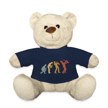 SAXOPHON, SAXOPHONIST RETRO ABSTRAKTES HEMD MIT V-AUSSCHNITT - Teddy - French Navy - Vorne