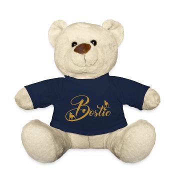 Bostie Boston Terrier avec police décorative - Nounours - bleu marine - Devant